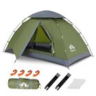  Upgraded Backpacking Tents 1 2 Persons Easy 1 Person(7x3.8x3.8ft) Army Green