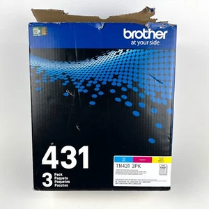 Paquete de 3 tóneres CMY color Brother TN431 genuinos sellados TN4313PK caja dañada - Imagen 1 de 4