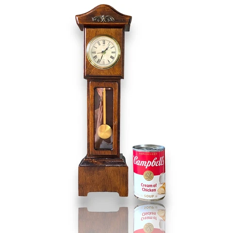 Siecle Small Grandfather’s Clock Alarm Clock Brown Wood Kitschy Whimsy Cover
