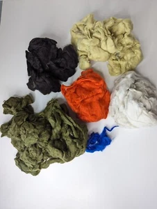 Lot Of Wool Roving Natural White, Green, Orange, Black Fiber Felting, Spinning - Picture 1 of 6