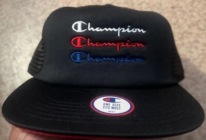 Champion Mesh Back Trucker Cap, Embroidered Adjustable Snapback Hat New w/Tags - Picture 1 of 7