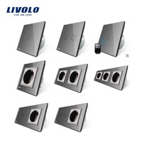 LIVOLO EU Standard 1/2/3 Gang 1/2 Way Wall Switch Muli Power Socket No Logo