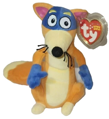 Ty Beanie Baby SWIPER the Fox Dora the Explorer (7 Inch) MWMT Stuffed Animal Toy - Image 1 of 4