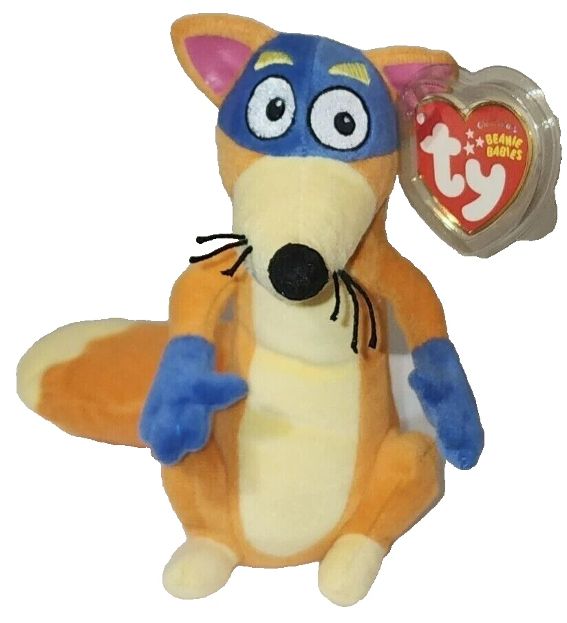 Juguete de peluche Ty Beanie Baby SWIPER the Fox Dora the Explorer (7 pulgadas) MWMT Foto 1 de 4