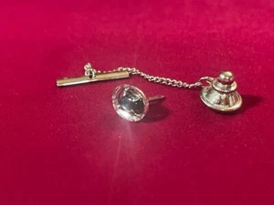 Anson Sterling Silver Tie Tac with Natural Stone - Picture 1 of 2