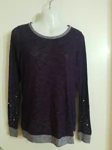 Maurices Púrpura Mezcla Adornado Mangas Largas Jersey Suéter/Top Talla M - Imagen 1 de 4