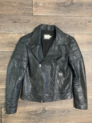 Topman Buffalo Cuero Motociclista Chaqueta Moto Negro Hombre Talla M Foto 1 de 4