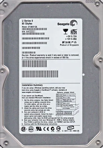 80 GB IDE Seagate U Series 9 ST380012A P-ATA 7200RPM 1 MB HDD 3.5" Festplatte - Afbeelding 1 van 1