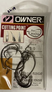 Owner Cutting Point Wide Gap Plus Hooks   6 Ct   Size 2/0   Z Bend Shoulder - Picture 1 of 3
