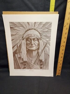 Richard Montanbault Indian Lithograph "The Chief" Signed/Numbered /1000 - Picture 1 of 1