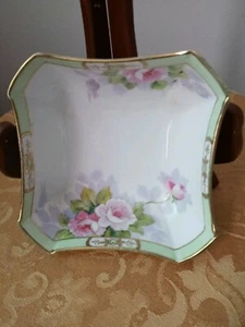 Vtg. Nippon Floral Sq. Bowl - Picture 1 of 3