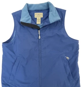 LL Bean Mens Medium Vest Outdoor Hiking Jacket Blue Sleeveless Zip-Front Pockets - Picture 1 of 10