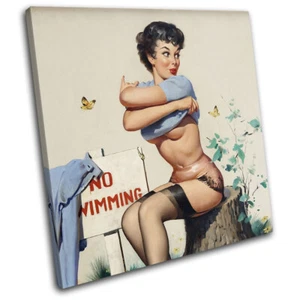 Vintage Girl Poster Sexy Retro Pin-ups EINZELNE LEINWAND WANDBILD Bild Druck - Bild 1 von 1