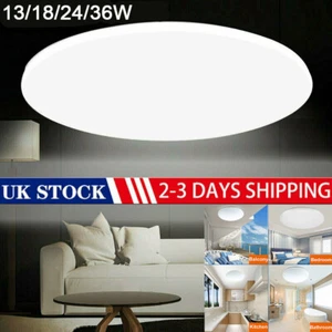 LED Ceiling Light Round Panel Downlights Bathroom Kitchen Living Room Wall Lamp - Picture 1 of 20