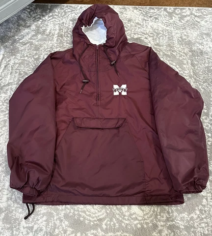 charles river apparel Men’s Hooded 1/2 Zip Windbreaker Mississippi state Medium Cover