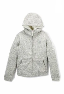 NWT Reebok Gray Oatmeal Full Zip Up Boys’ Sherpa Lined Hoodie Jacket Size 5/6 - Picture 1 of 7