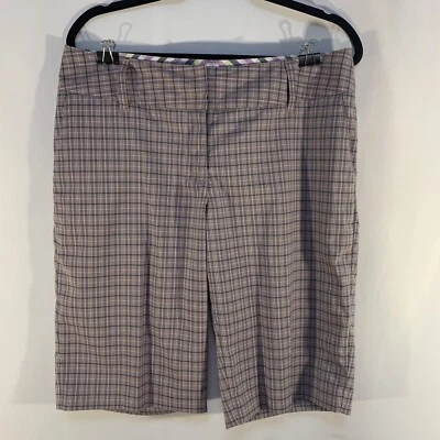 Pantalones cortos Adidas de poliéster/spandex lila/púrpura a cuadros para mujer talla 10 #778 Foto 1 de 4