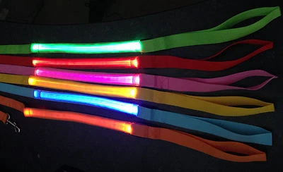 PET GLOW LEASH 4ft (1ft LED) safety lead flash el light-up clip-on FOR dog cat  - Image 1 of 2