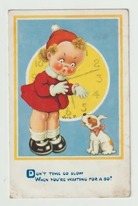 Postcard Salmon - Vera Paterson - Don't time go slowly when waiting - c1957 - Picture 1 of 2