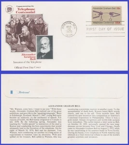 USA3 #1683 U/A FLEETWOOD 4 FDC   Telephone Centennial - Picture 1 of 1