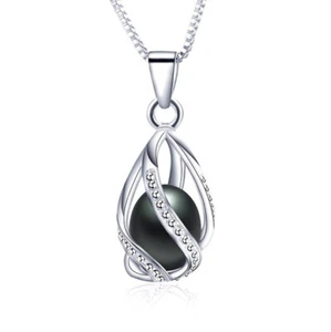 Colgante con Perla natural de Agua Dulce de inspiración Fabergé blanca o negra - Imagen 1 de 8