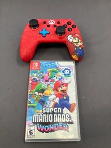 Nintendo Switch Super Mario Bros Wonder game w/ PowerA Controller Used Untested - Picture 1 of 8