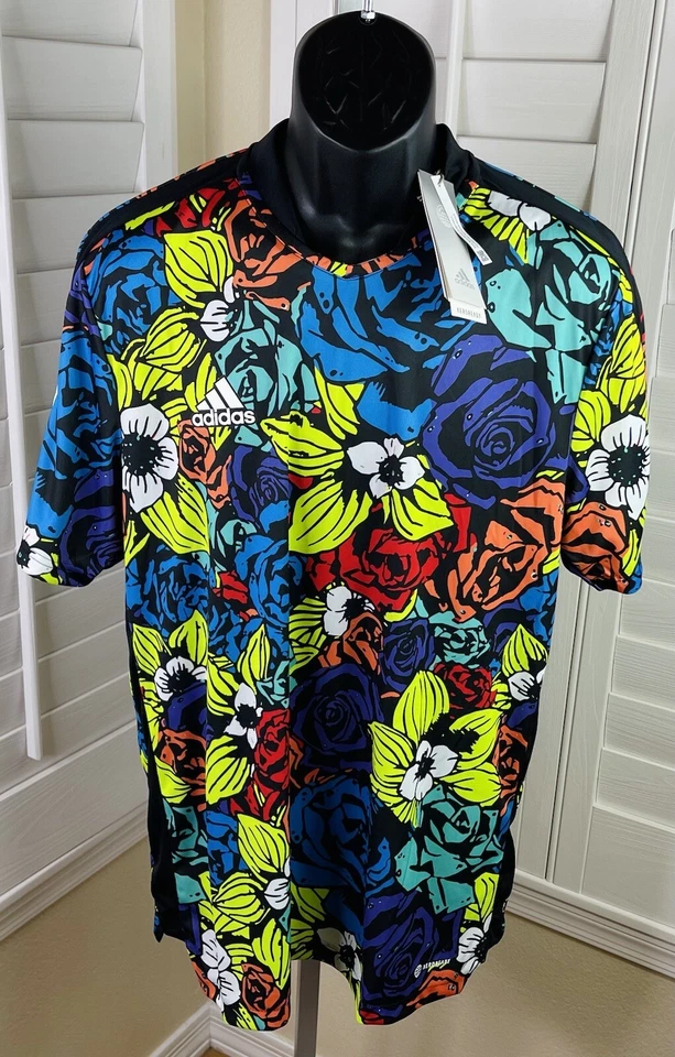 Adidas Aeroready Tiro Floral Graphic Polyester Jersey Men’s Size Small HC3929