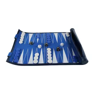 Blau Reise Roll Up Backgammon Set 13 Zoll - Bild 1 von 7