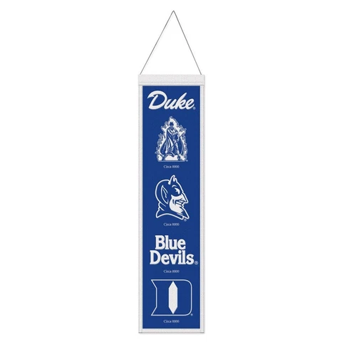 Duke Blue Devils NCAA Heritage Banner Embroidered Wool 8" X 32" Cover