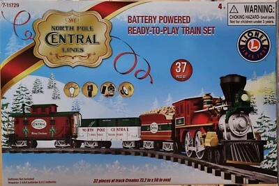 Lionel North Pole Central Ready to Play Freight Battery Powered Model Train Set - Image 1 of 4