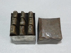 antik Schlagzahlen Schlagstempel Oldtimer Rahmen-Nummer 12mm  vor 1945 RH&C alt - Bild 1 von 7