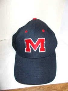 Ole Miss Rebels Captivating Headgear Navy Blue Adjustable Hat Embroidered RED M - Picture 1 of 7