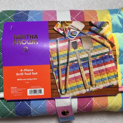 Tabitha Brown Target 4-Piece Grill Tool Set with Carrying Case New - Image 1 of 4