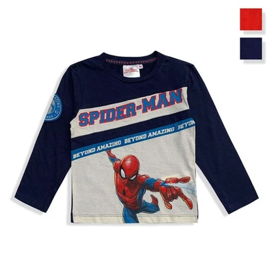 T-Shirt Marvel SPIDERMAN Manches Longues En Coton Officiel Pour Enfant 5559 - Photo 1/4