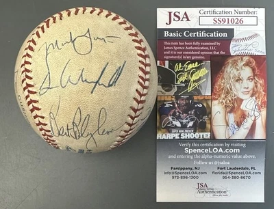 1991 California Angels MULTI SIGNED Official AL Baseball 8 sigs w/ Winfield JSA - Image 1 of 4
