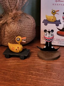 2019 Hallmark Ornaments  " SCARY TEDDY AND UNDEAD DUCK "   LIMITED EDITION - Picture 1 of 3