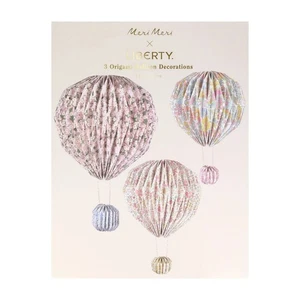 Meri Meri x LIBERTY 3 Origami Balloon Decorations NEW NIB - Picture 1 of 4