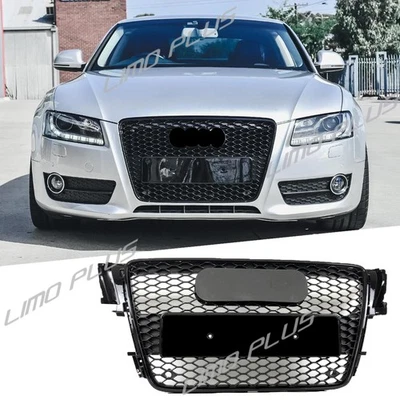 RS5 Style Mesh Grille Black for 08-12 Audi A5 S5 B8 8T Front Bumper US Foto 1 de 4