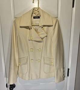 Chaqueta Abrigo Guess Peacoat Marfil Mujer M Lana Fuera de Peso Y2K De Colección Dinero Antiguo - Imagen 1 de 6