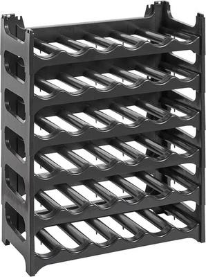 Stackable Wine Bottle Rack 36 Bottle Storage Organizer Modular Plastic Shelving - Image 1 of 4