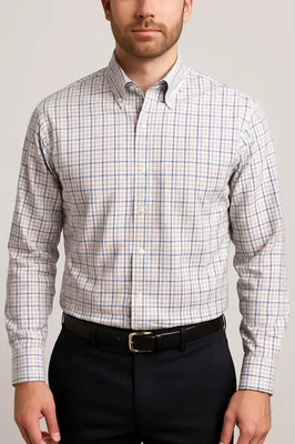 Camisa de vestir Jos A Bank Traveler ajuste a medida 16 32/33 cuadros 100 % algodón nueva sin etiquetas Foto 1 de 4