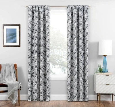 Eclipse Blackout Panel Curtain 37 inches x 84 inches Benchley Charcoal 1 Panel - Image 1 of 3