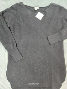 Nordstrom Halogen Sweater Womens Small 100% Cashmere Ribbed Crew Neck Tunic NWT - Picture 1 of 9