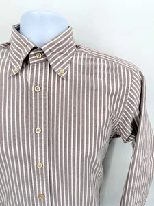 Spier & Mackay Men's Small (15) Contemporary Fit Shirt Button Down Brown Stripe - Picture 1 of 6