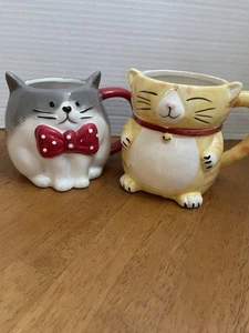 Coppia Tazze Tazze Caffè/Tè 3D Gatto Gattino Leggi Descrizione Per Dettagli - Foto 1 di 8