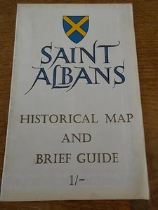 VINTAGE 1968 Fold Out SAINT ALBANS Map & Brief Guide with History HERTFORDSHIRE - Imagen 1 de 1