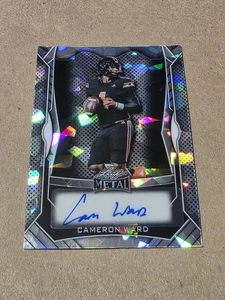 Cam Ward 2025 Leaf Metal Autograph White Cracked Ice Rc # 4/99 Titans Auto - Picture 1 of 2
