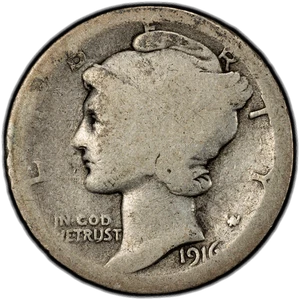 1916-D 10C PCGS FR02  - Picture 1 of 2