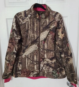 Damen Jacke Real Tree groß braun Camouflage rosa Bündchen Taschen gefüttert Reißverschluss vorne  - Bild 1 von 13