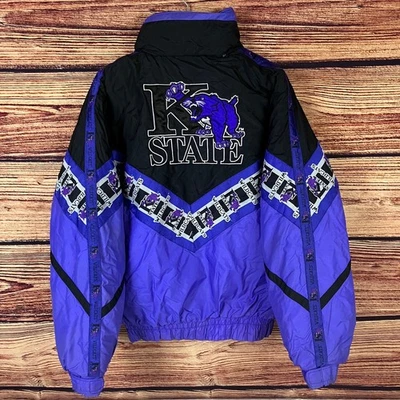 Vintage 1990s Kansas State University Wildcats Puffer Coat size Men's Large - Image 1 of 4